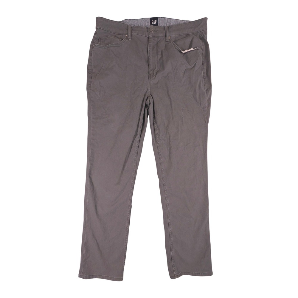 Gap Mens 38x31 Straight Leg 5-Pocket Twill Pants Charcoal Gray Stretch Cotton